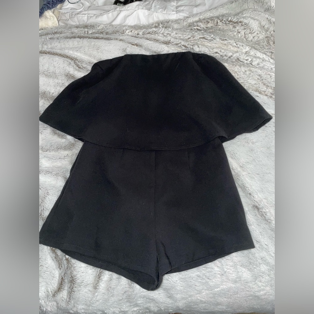 All black off the shoulder romper